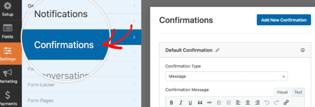 Configure-confirmations