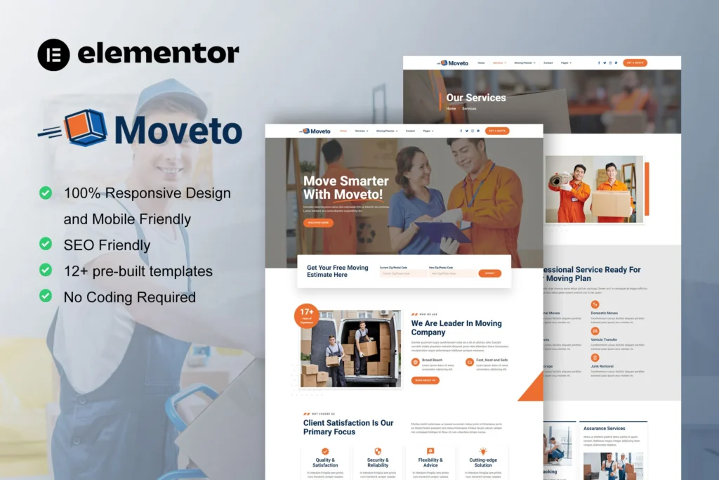 Moveto- moving company website design