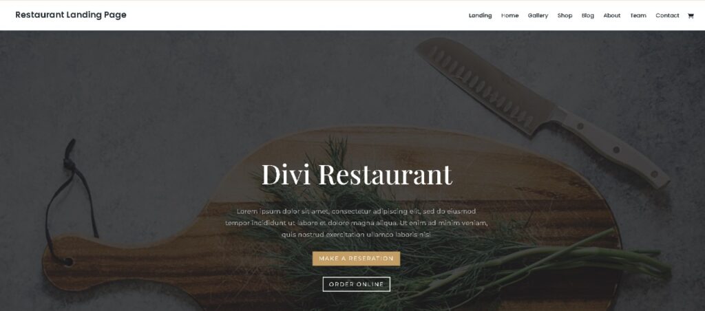Restaurant divi landing-page-template - Seahawk restaurant-divi-landing-page-template