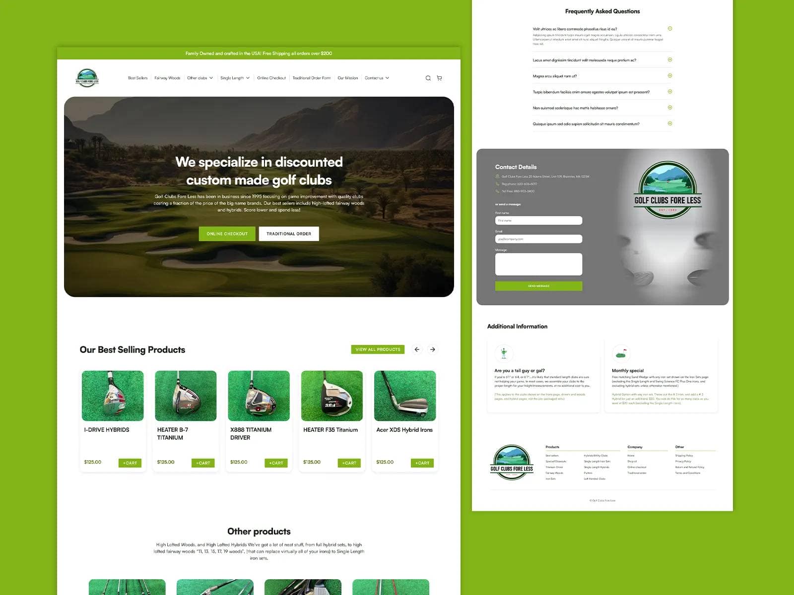 Golf Clubs Fore Less