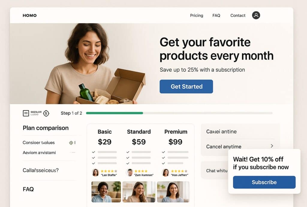 Designing Effective E-commerce Subscription Pages