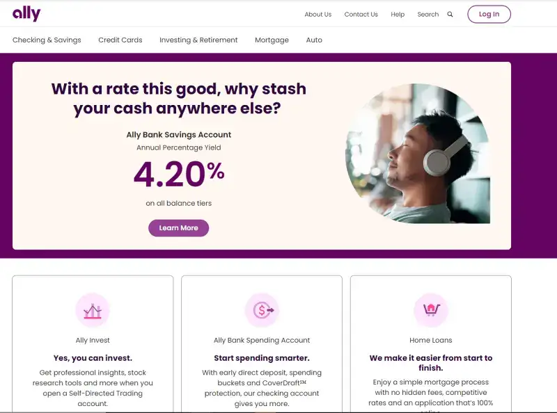 Ally Bank website design