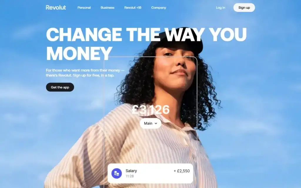 Revolut bank web design