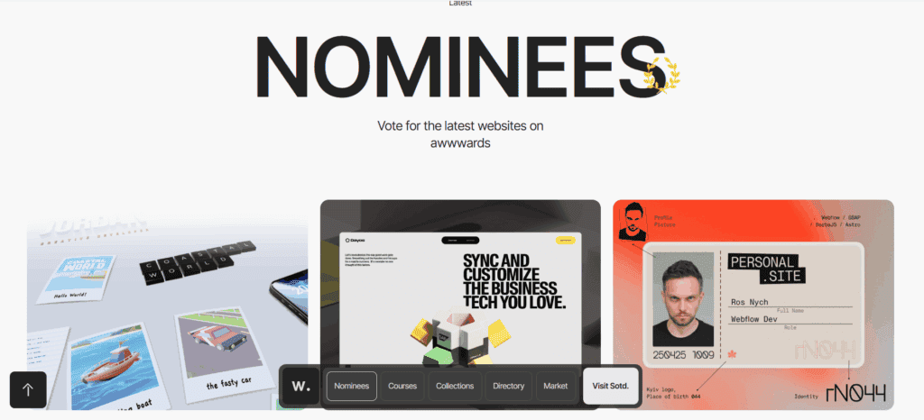 Awwwards Homepage