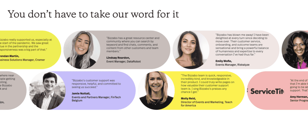 testimonial page design