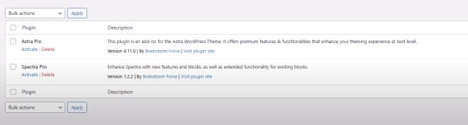 Astra and Spectra Settings