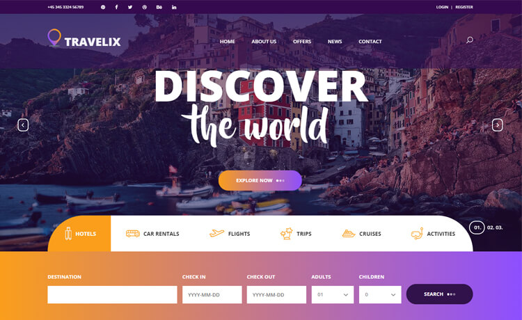 Travel Website Dashboard