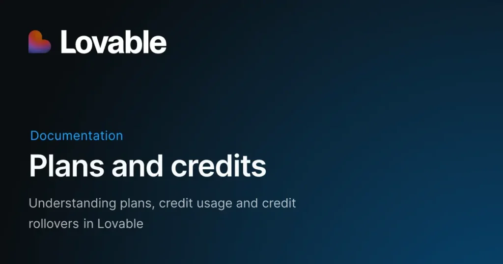 lovable plans & credits system
