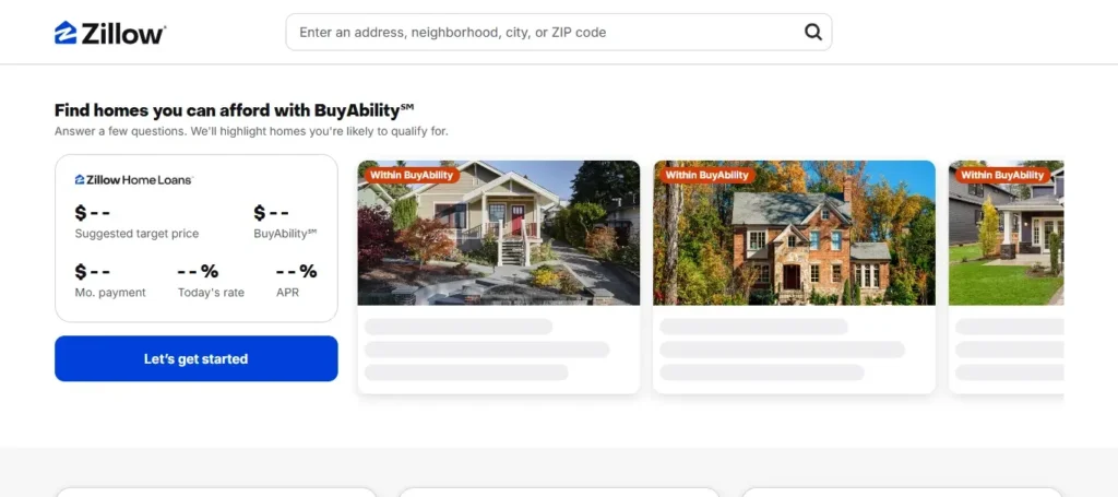 zillow-Real Estate Website Design