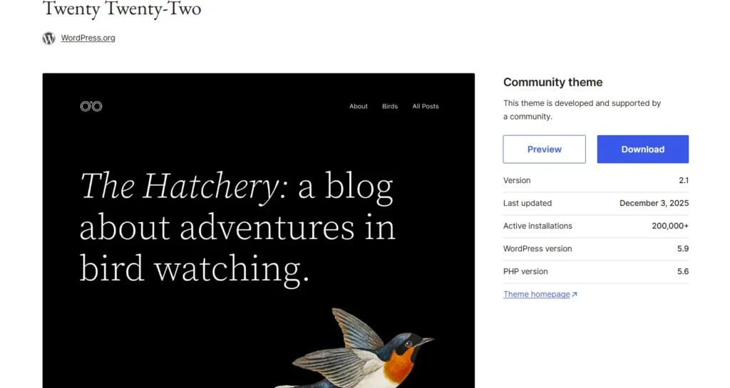 Top Fastest WordPress Themes for 2026 (Free and Premium) 95 Twenty Twenty-Two