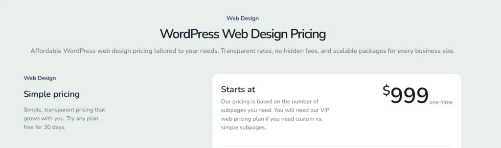 affordable pricing for web design