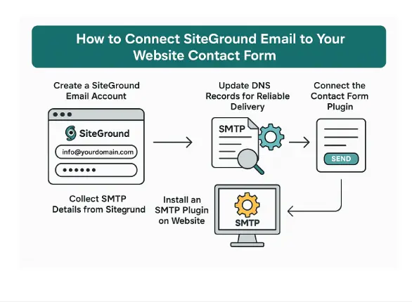 steps to connect SiteGround Email
