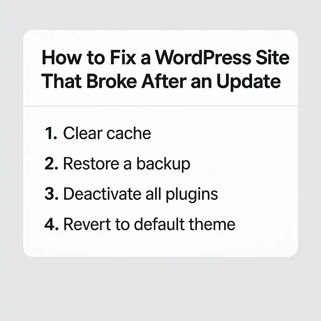 A WordPress Update Just Broke My Site – Here’s How to Fix It Fast 78
