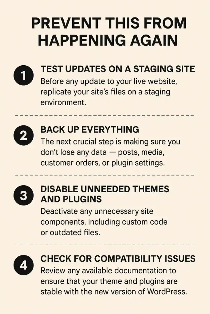 A WordPress Update Just Broke My Site – Here’s How to Fix It Fast 79 Prevent This from Happening Again