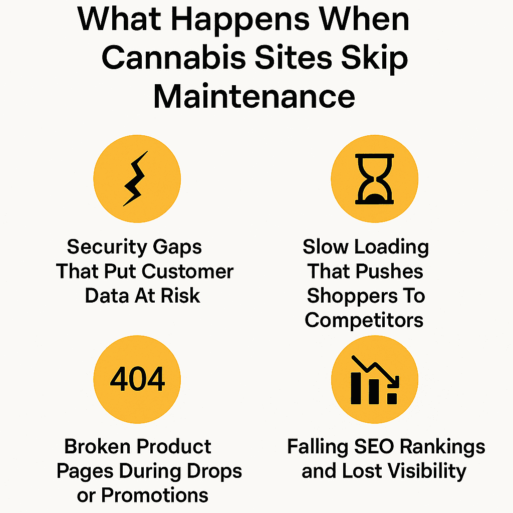 WordPress Maintenance and Support Plans for CBD and Cannabis Websites 78 What Happens When Cannabis Sites Skip Maintenance