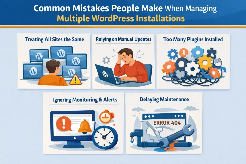 Managing Multiple WordPress Installations (Here’s How to do it the Right Way!) 78 Common Mistakes People Make When Managing Multiple WordPress Installations