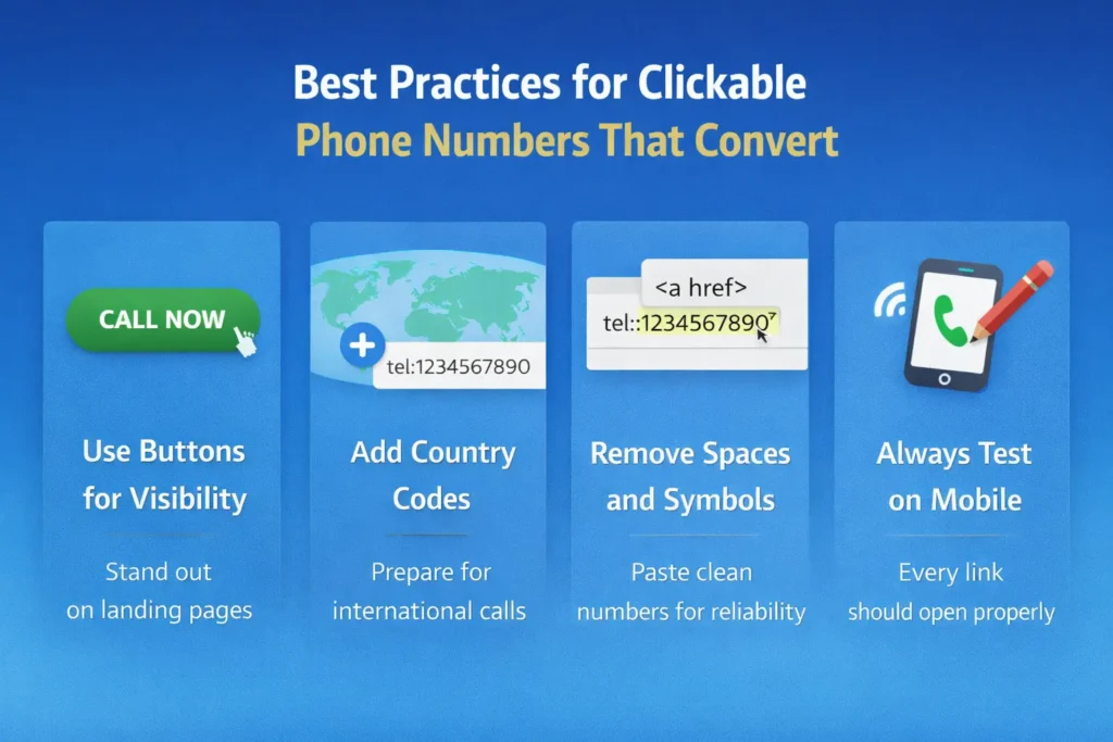 Trying to Make Your Phone Number Clickable in WordPress? Here’s the Simple Fix 80 Best practices for clickable phone numbers