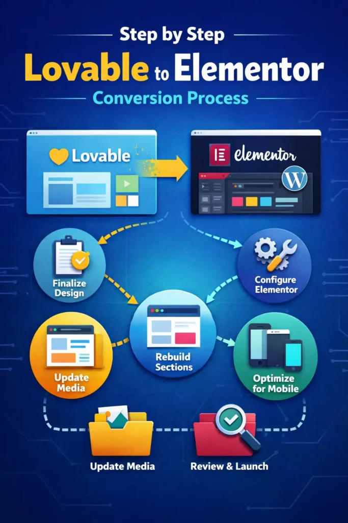 How to Convert a Lovable Website into Elementor Without Rebuilding From Scratch Easily? 79 Lovable to Elementor conversion process