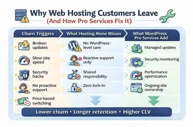 How WordPress Pro Services Can Help Web Hosts Increase Customer Lifetime Value and Reduce Churn? 78 WordPress Pro Services and hosting
