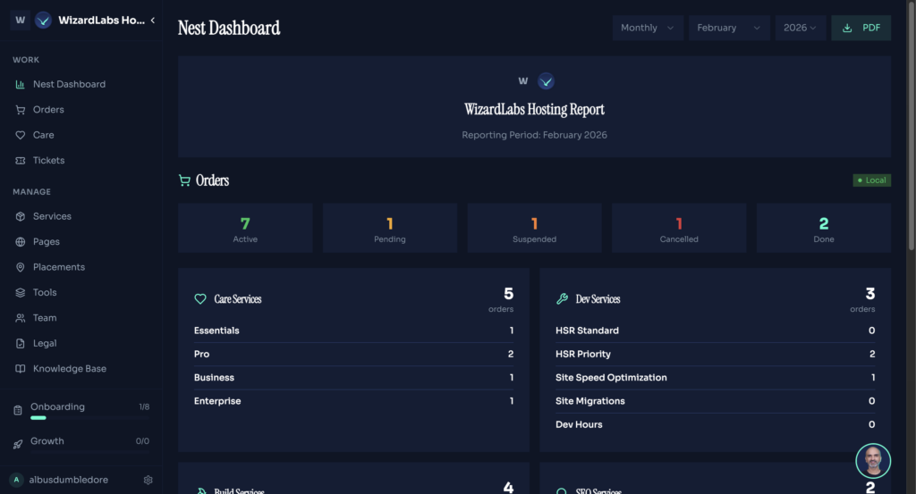 Seahawk Launches Pro Services Platform (PSP) for Web Hosts and WordPress Providers 85 Real-Time Partner Analytics with Nest Dashboards