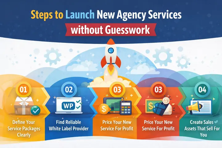 How to Launch New Agency Services with White Label WordPress? 80 Steps to launch agency services