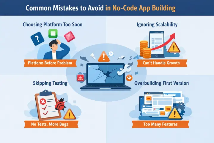 How to Create a Web App Using No-Code and Low-Code Platforms in 2026? 79 Common no-code app development errors