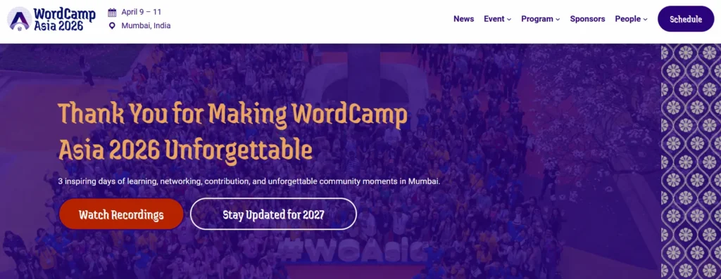 WordCamp Asia 2026 in Mumbai